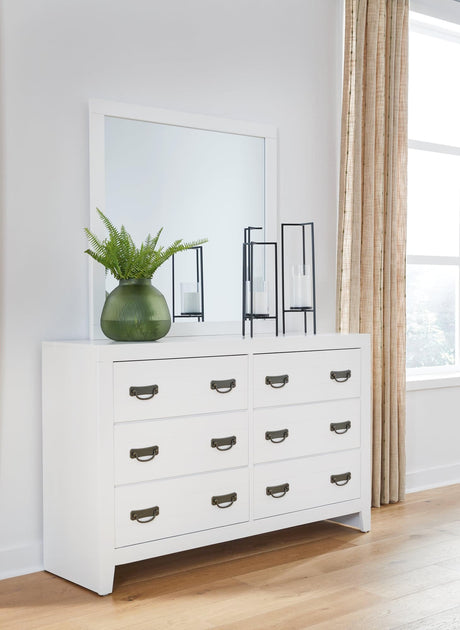 Binterglen White Dresser And Mirror - Ella Furniture
