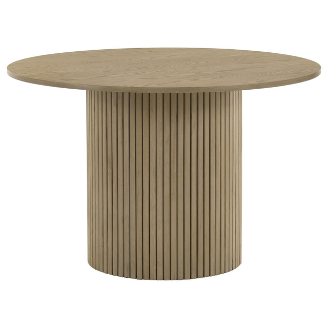 Hamlyn 43-inch Round Wood Dining Room Table Natural Oak