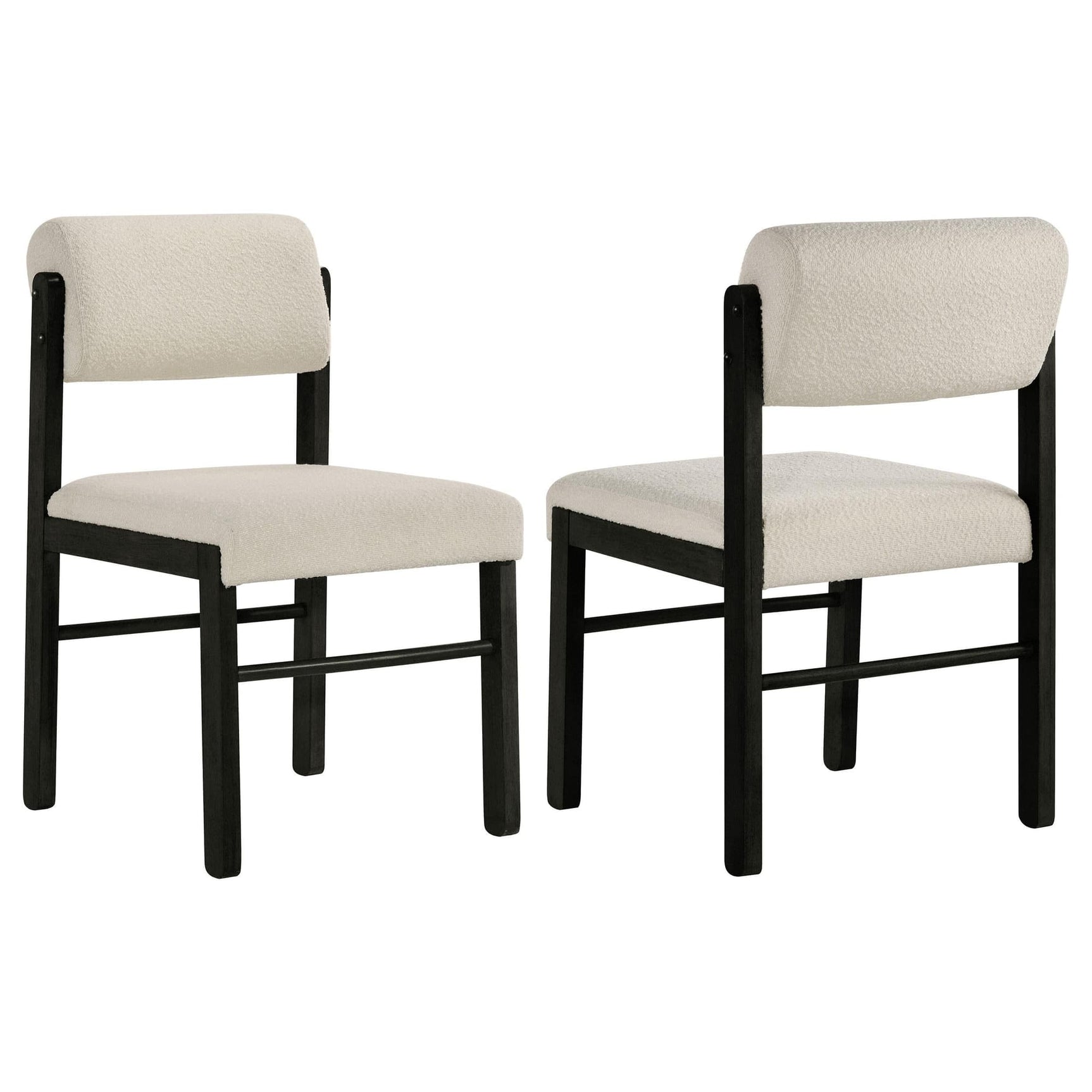 Kehoe Upholstered Dining Side Chair Cream and Black (Set of 2)