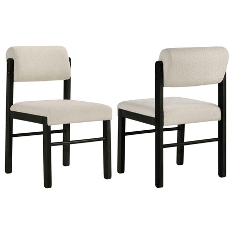 Kehoe Upholstered Dining Side Chair Cream and Black (Set of 2)