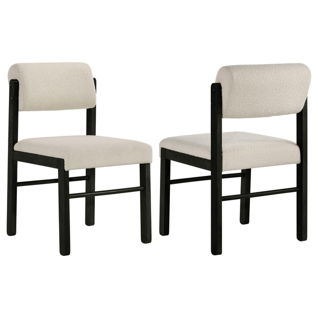 Kehoe Upholstered Dining Side Chair Cream and Black (Set of 2)