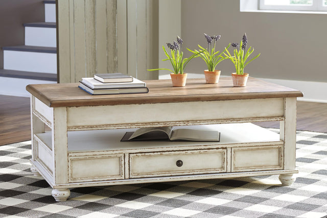 Realyn White/brown Coffee Table With 1 End Table PKG008634 - T523-9 | T743-6 - Ella Furniture