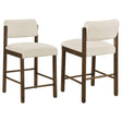 Kehoe Upholstered Counter Height Chair Cream and Walnut (Set of 2)