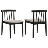 Cullen Dining Side Chair Upholstered Seat Black (Set of 2)