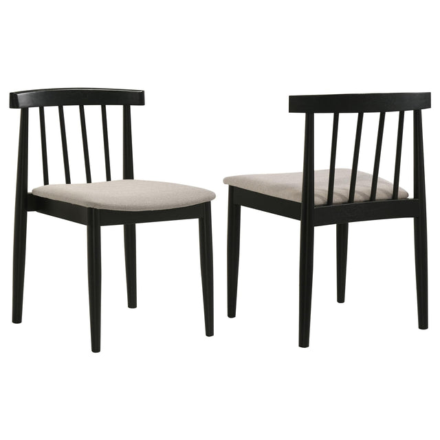 Cullen Dining Side Chair Upholstered Seat Black (Set of 2)