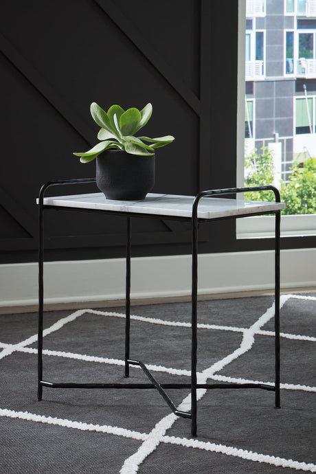 Ashber White/black Accent Table - Ella Furniture