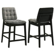 Redbridge Velvet Upholstered Counter Chair Grey and Black (Set of 2)