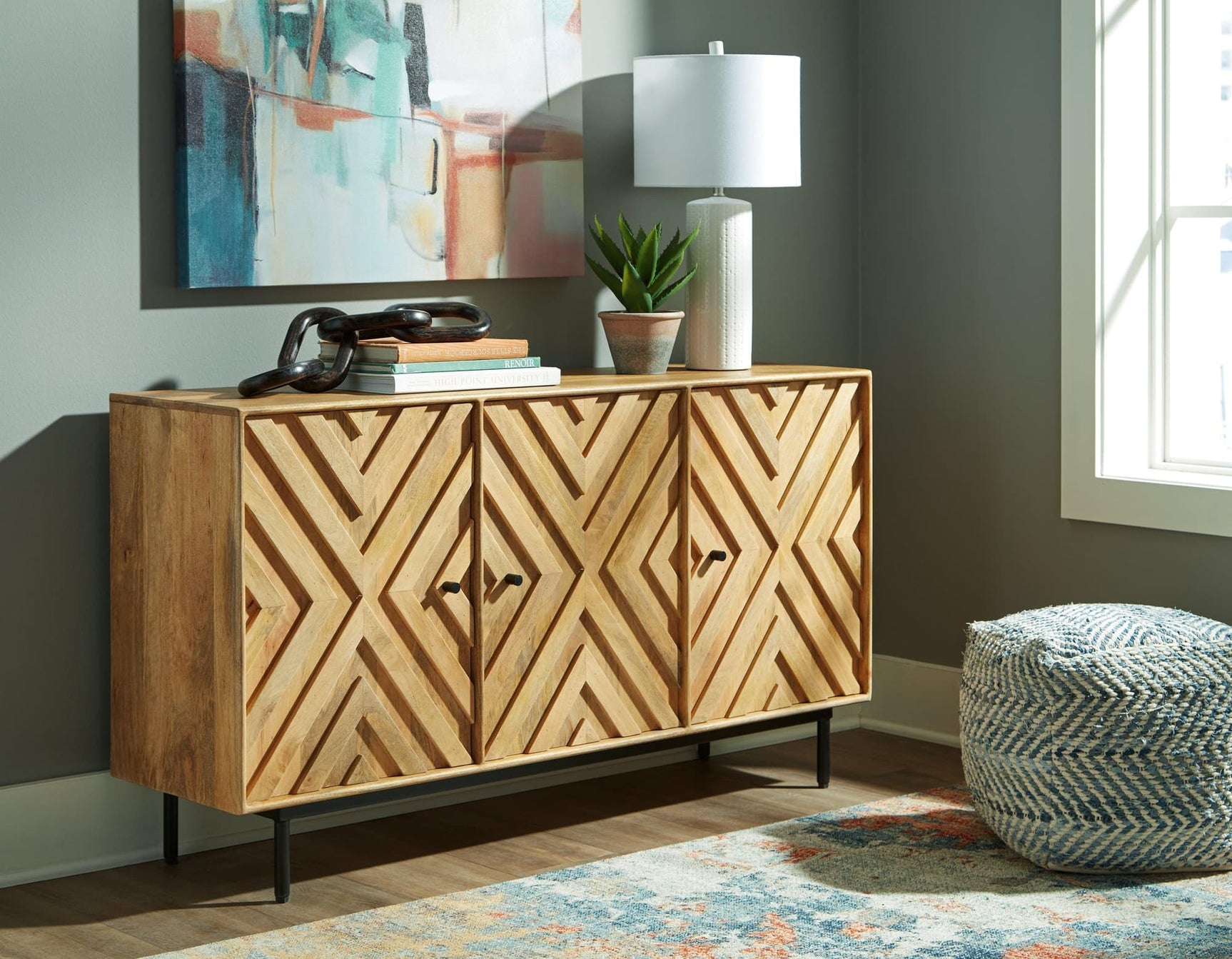 Cadewick Natural Accent Cabinet - Ella Furniture