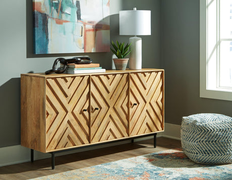 Cadewick Natural Accent Cabinet - Ella Furniture