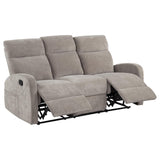 Hamilton Chenille Upholstered Manual Reclining Sofa Sand