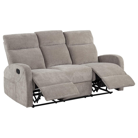 Hamilton Chenille Upholstered Manual Reclining Sofa Sand