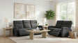 Hamilton 2-piece Chenille Manual Reclining Sofa Set Charcoal Grey
