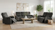 Hamilton 3-piece Chenille Manual Reclining Sofa Set Charcoal Grey