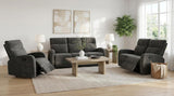 Hamilton 3-piece Chenille Manual Reclining Sofa Set Charcoal Grey