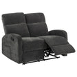 Hamilton Chenille Upholstered Manual Reclining Loveseat Charcoal Grey