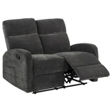 Hamilton Chenille Upholstered Manual Reclining Loveseat Charcoal Grey