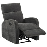 Hamilton Chenille Upholstered Manual Glider Recliner Charcoal Grey
