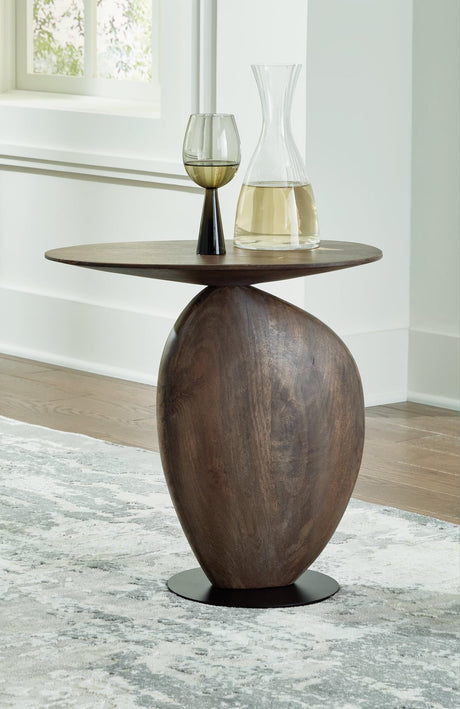 Cormmet Brown/black Accent Table - Ella Furniture