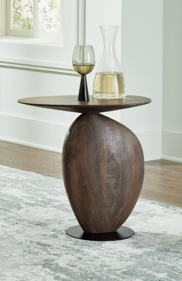 Cormmet Brown/black Accent Table - Ella Furniture