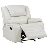 Camila Upholstered Glider Recliner Chair White