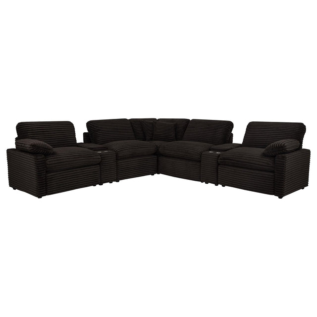 Collins 7-piece Modular Power Reclining Sectional Chocolate Brown