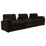 Collins 5-Piece Power Reclining Home Theater Seating Chocolate Brown