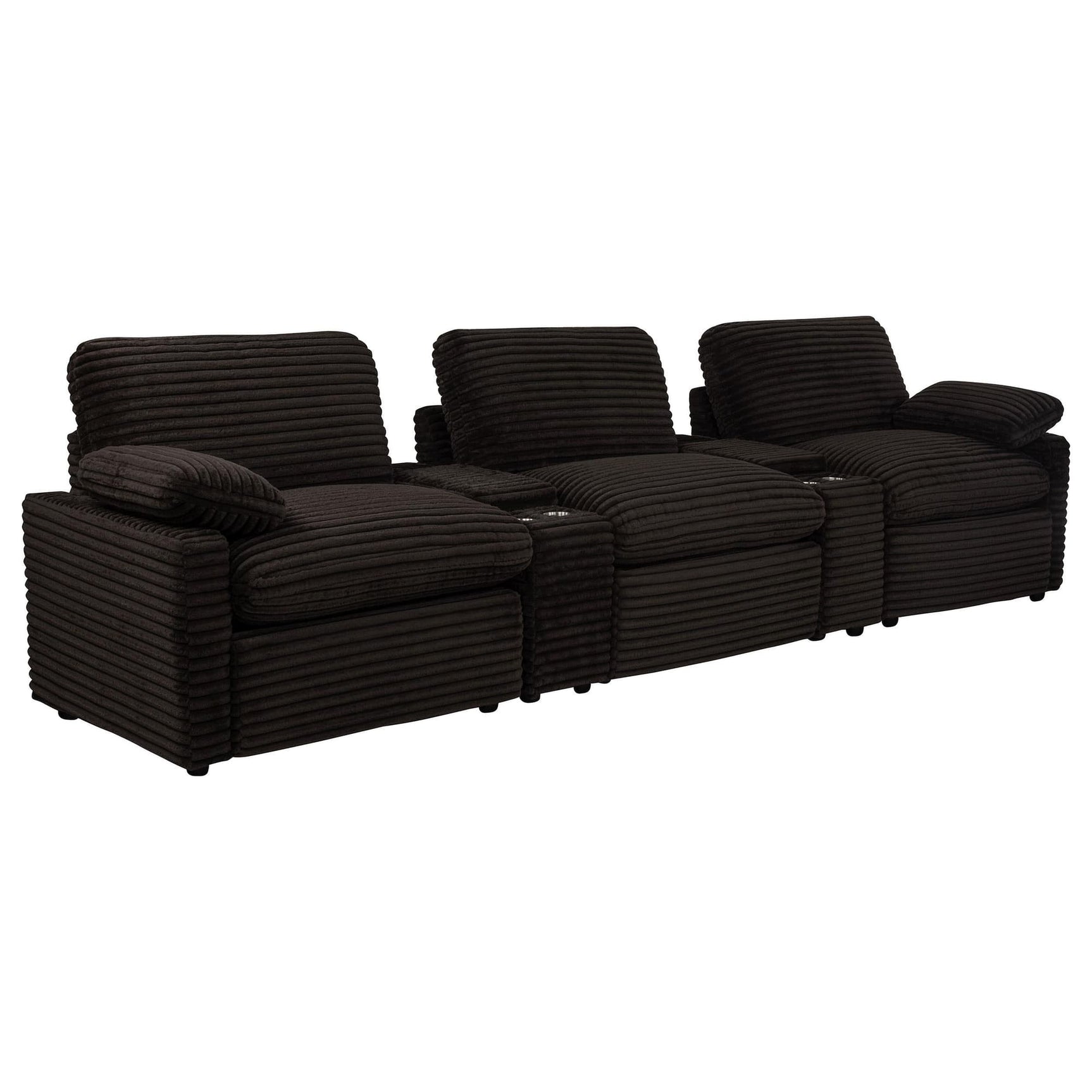 Collins 5-Piece Power Reclining Home Theater Seating Chocolate Brown