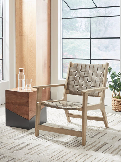 Jameset Taupe Accent Chair - Ella Furniture