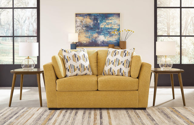 Keerwick Sunflower Chenille Loveseat [ETA: 05/09] - Ella Furniture