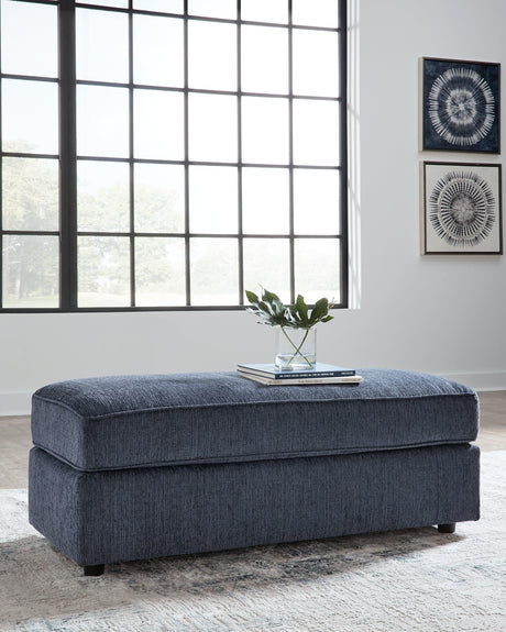 Albar Place Cobalt Chenille Oversized Accent Ottoman - Ella Furniture