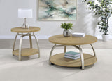 Dacre 2-piece Round Coffee and End Table Set Greige