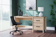 Battelle Tan 60" Home Office Desk - Ella Furniture