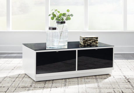 Gardoni White/black Coffee Table - Ella Furniture