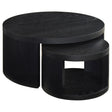 Sweeney 2-piece Round Wood Occasional Nesting Table Set Black