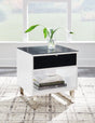 Gardoni White/black End Table - Ella Furniture