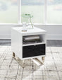 Gardoni White/black Chairside End Table - Ella Furniture