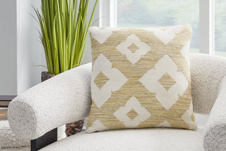 Brockner Next-gen Nuvella Brown/yellow Pillow (Set Of 4) - Ella Furniture