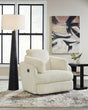 Tie-breaker Ivory Velvet Swivel Glider Recliner - Ella Furniture