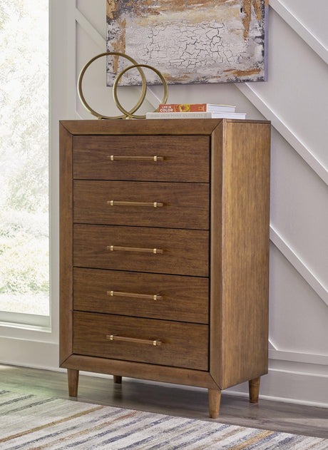 Lyncott Brown Chest Of Drawers - Ella Furniture