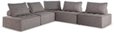 Bree Zee Brown 5-Piece Outdoor Modular Seating - Ella Furniture