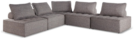 Bree Zee Brown 5-Piece Outdoor Modular Seating - Ella Furniture