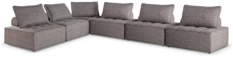 Bree Zee Brown 6-Piece Outdoor Modular Seating - Ella Furniture