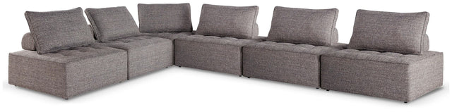Bree Zee Brown 6-Piece Outdoor Modular Seating - Ella Furniture