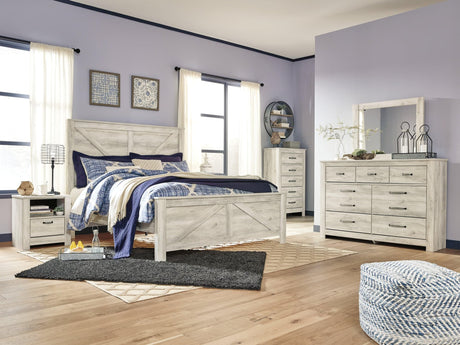 Bellaby Whitewash Crossbuck Panel Bedroom Set - Ella Furniture