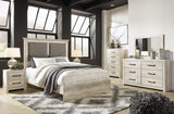 Cambeck Whitewash Upholstered Panel Bedroom Set - Ella Furniture