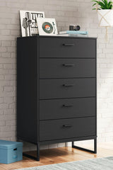 Socalle Black Chest of Drawers - Ella Furniture