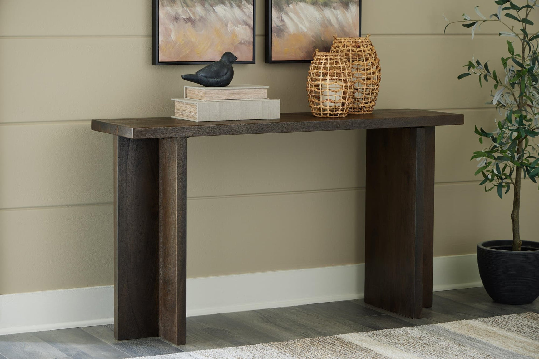 Jalenry Grayish Brown Console Sofa Table - Ella Furniture