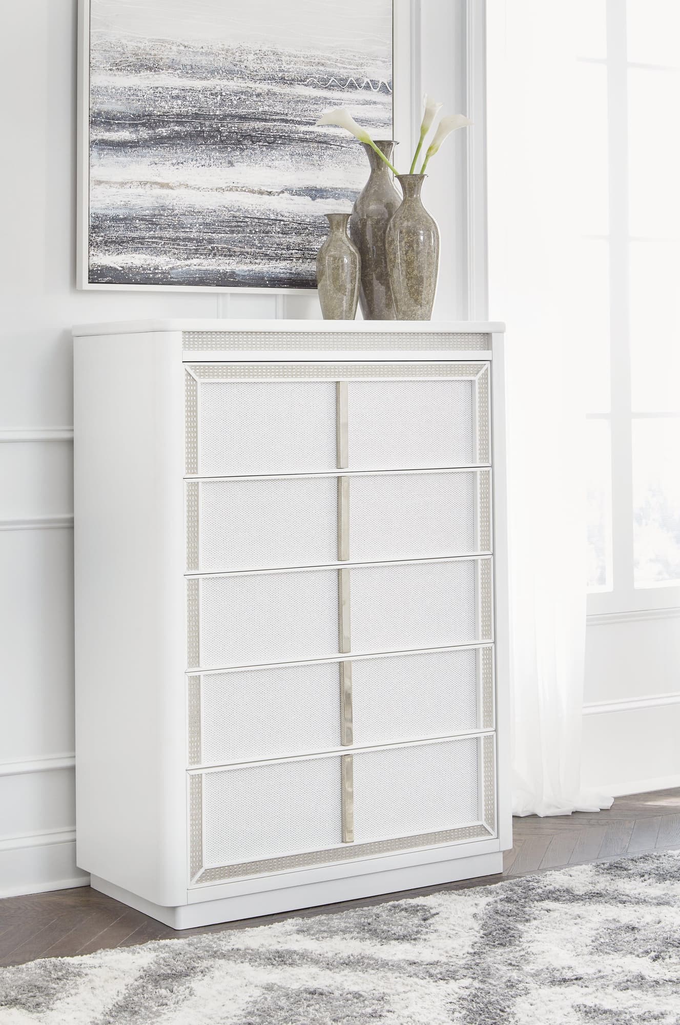 Chalanna White Chest of Drawers - Ella Furniture