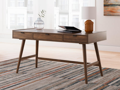 Lyncott Brown 60" Home Office Desk - Ella Furniture