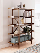 Lyncott Brown 70" Bookcase - Ella Furniture